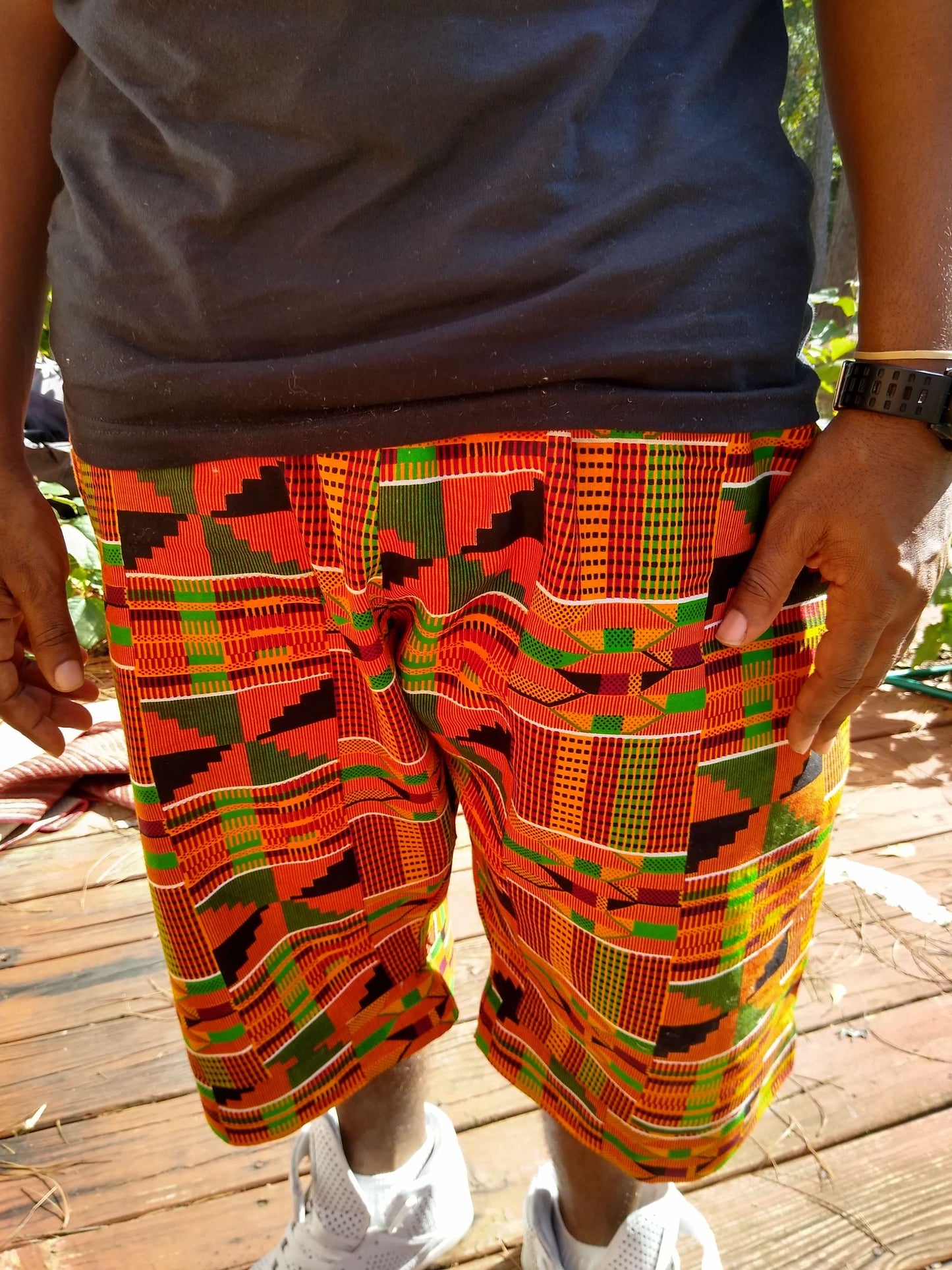 Handsewn Kente Men's Shorts With Pockets