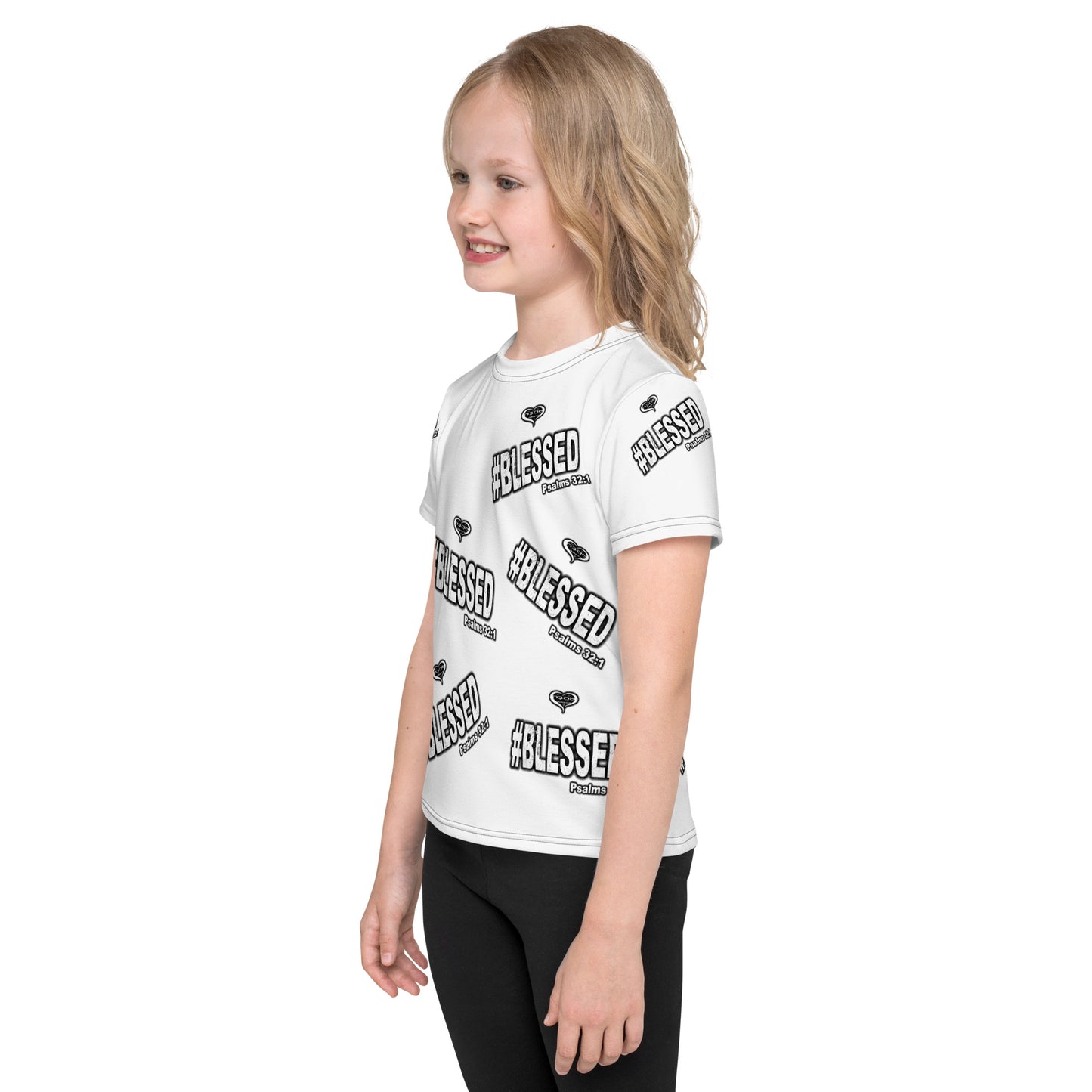 #Blessed All Over Kids Crew Neck T-shirt