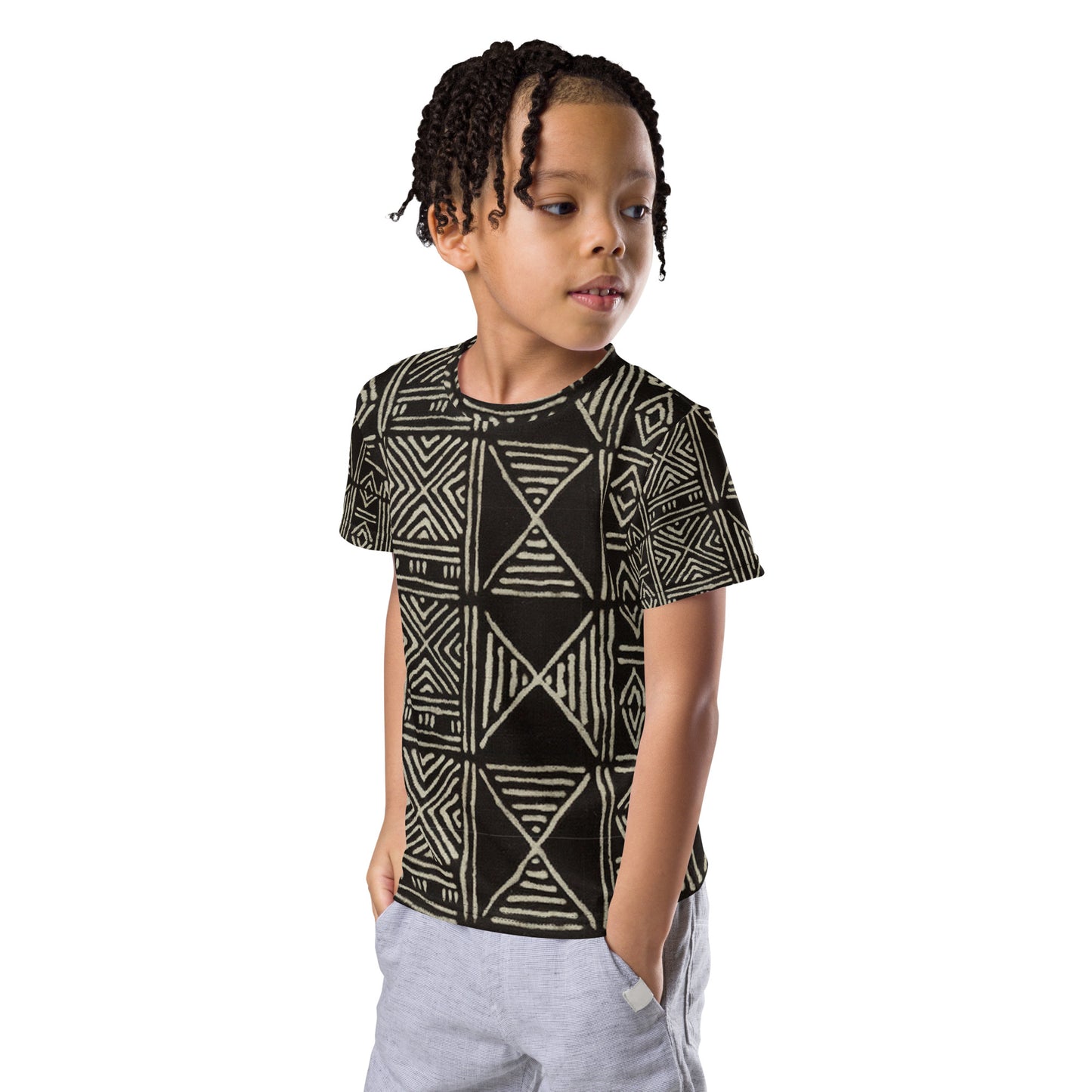 Mud Cloth Kids Crew Neck T-Shirt