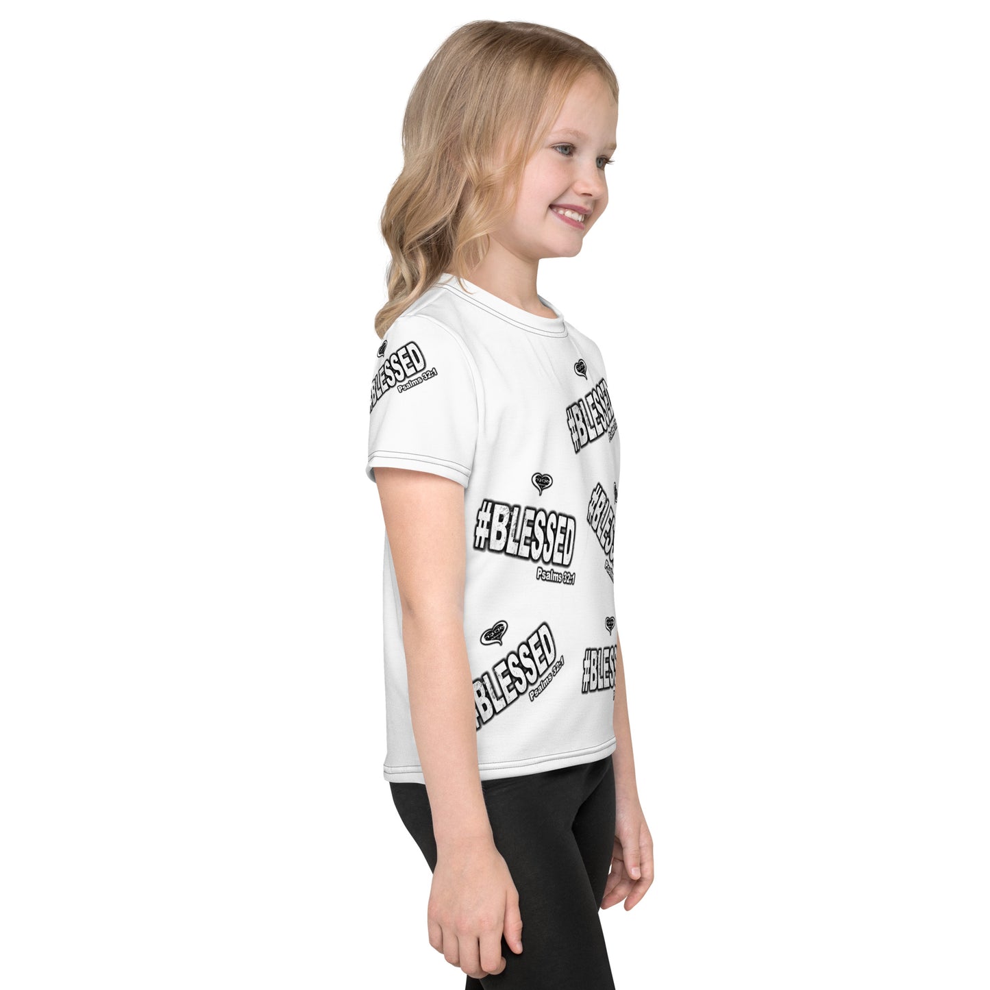 #Blessed All Over Kids Crew Neck T-shirt