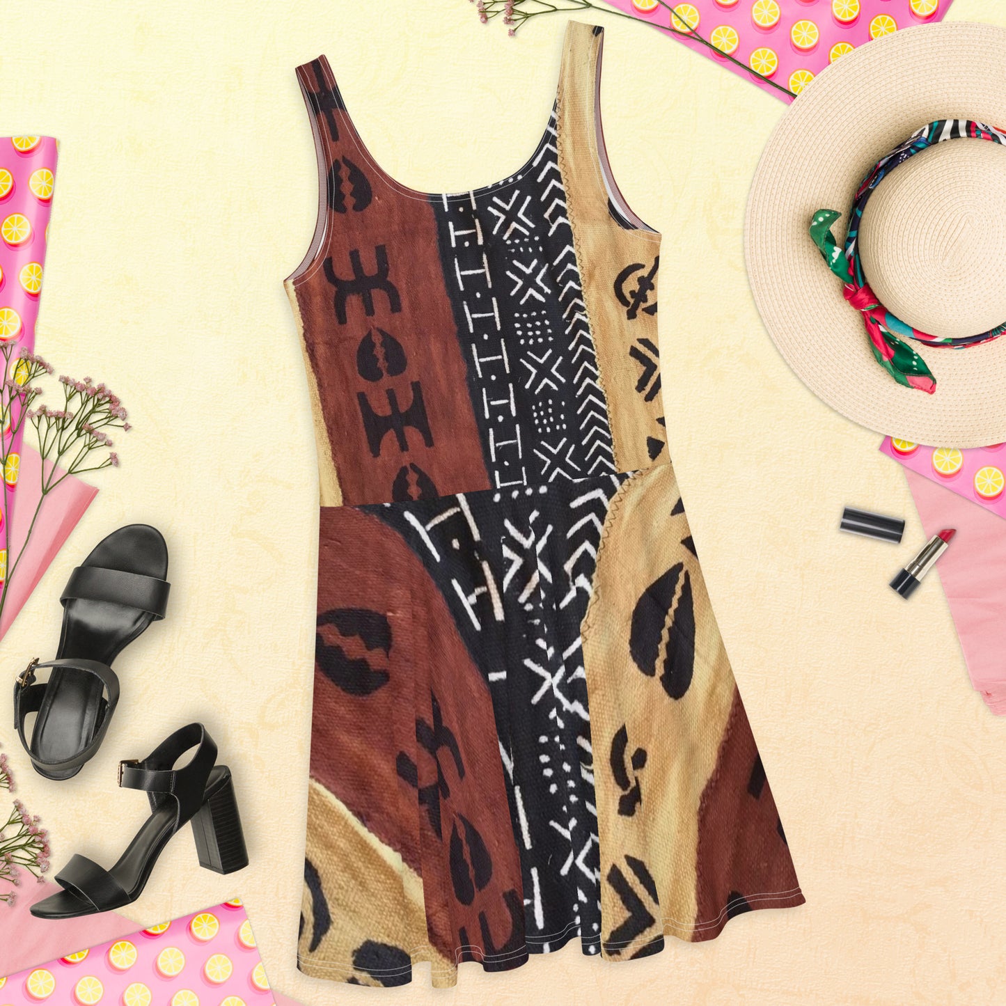 Mud Cloth Skater Dress