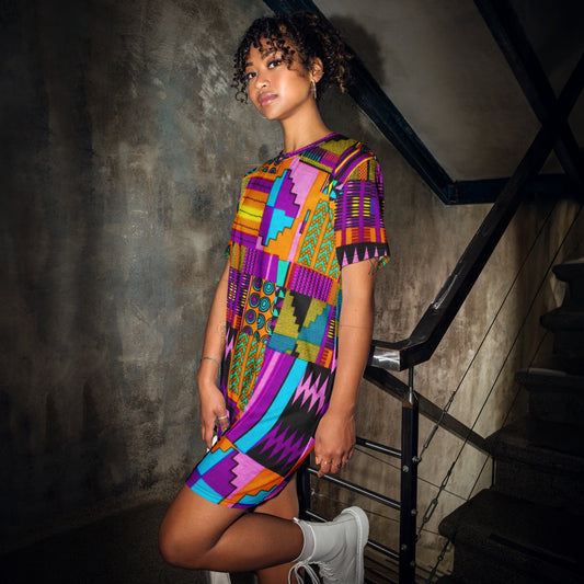 Kente T-shirt Dress