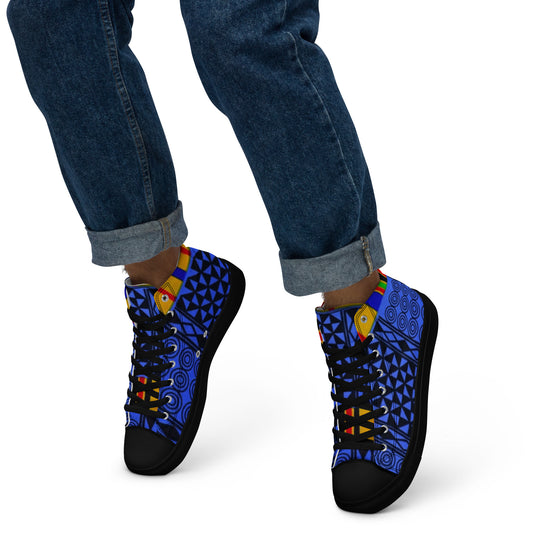 Blue Men’s High Top Canvas Shoes