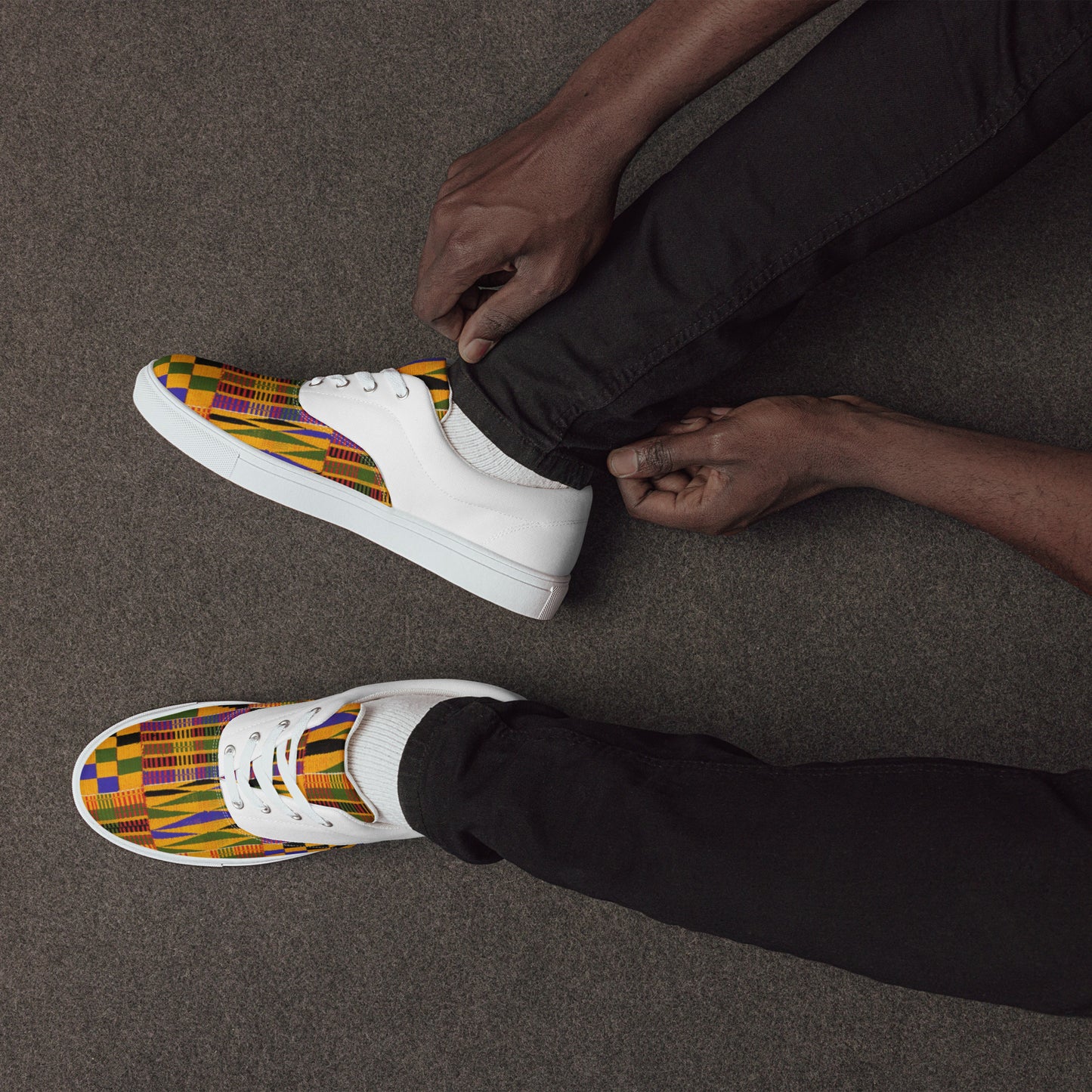 Kente Men’s Lace-up Canvas Shoes