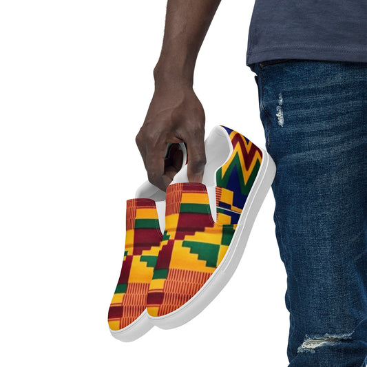 African Print Men’s Slip-on Canvas Shoes