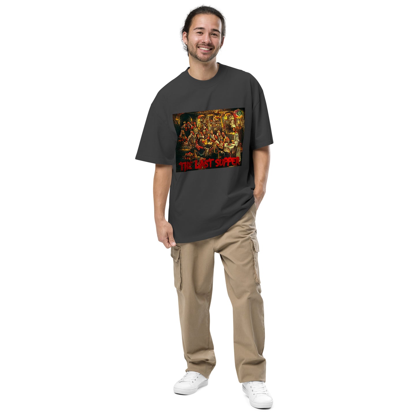 Last Supper Oversized Faded T-shirt