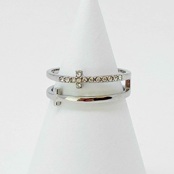 Forever Double Cross Ring