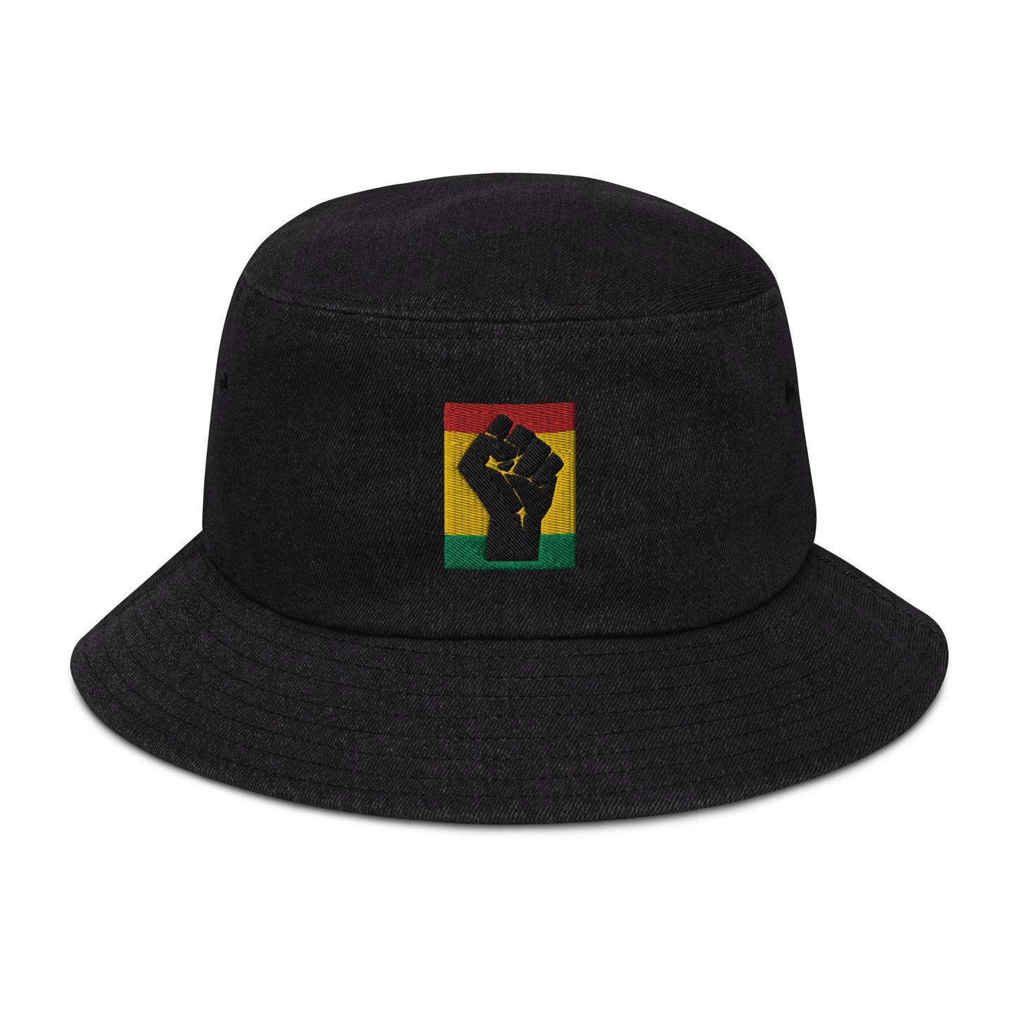 Black Power Denim Bucket Hat