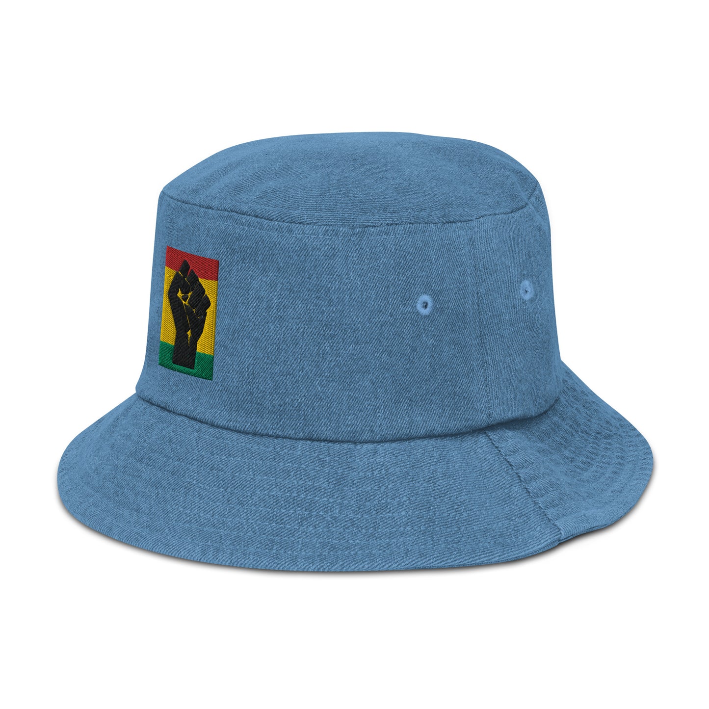 Black Power Denim Bucket Hat