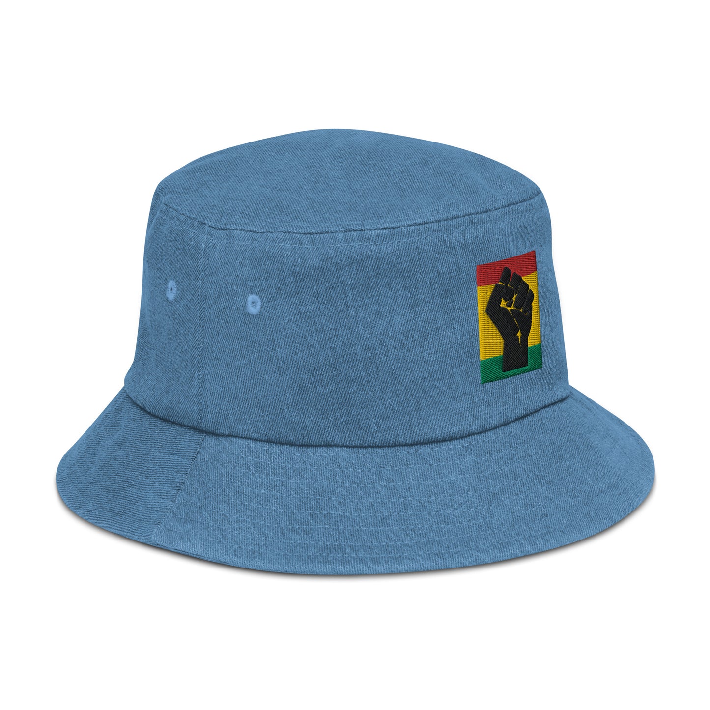 Black Power Denim Bucket Hat