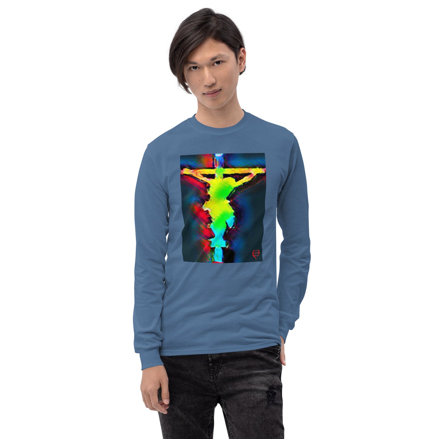 Jesus Watercolor Long Sleeve Shirt for Men