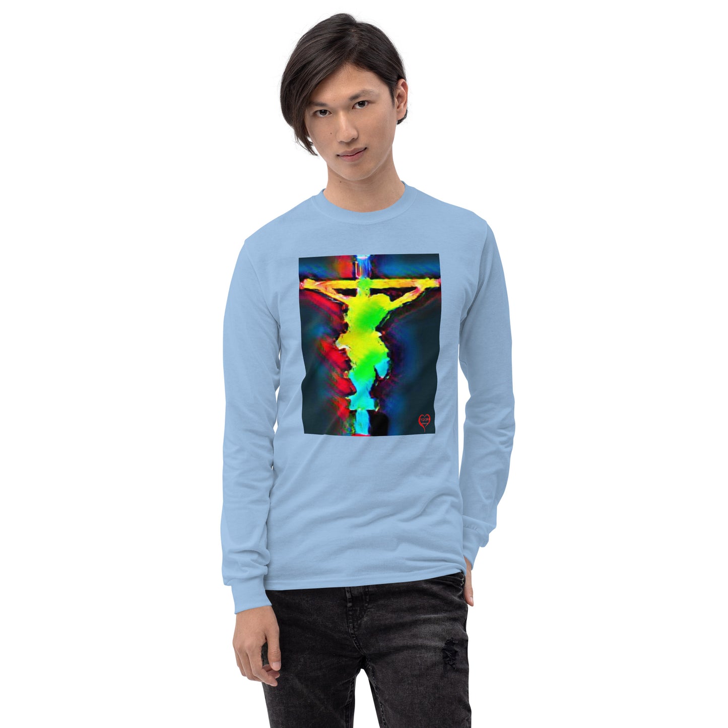 Jesus Watercolor Long Sleeve Shirt for Men