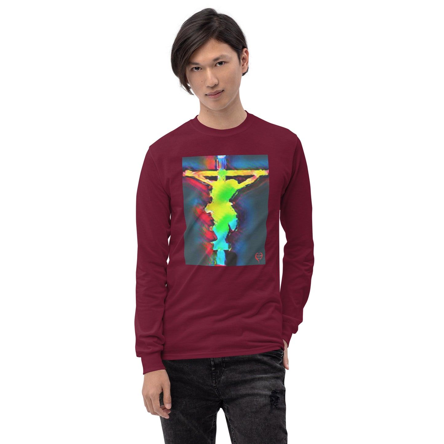 Jesus Watercolor Long Sleeve Shirt for Men