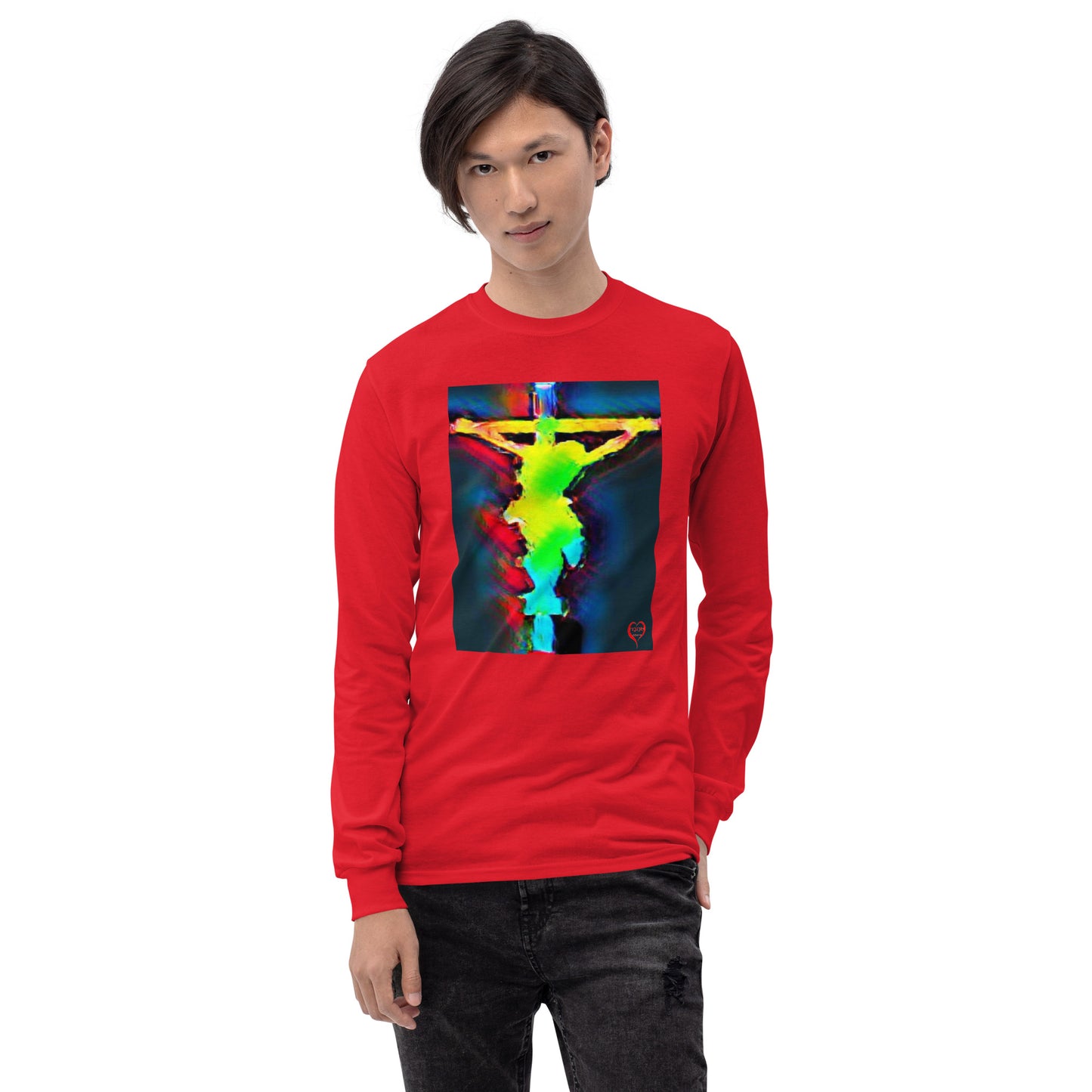 Jesus Watercolor Long Sleeve Shirt for Men