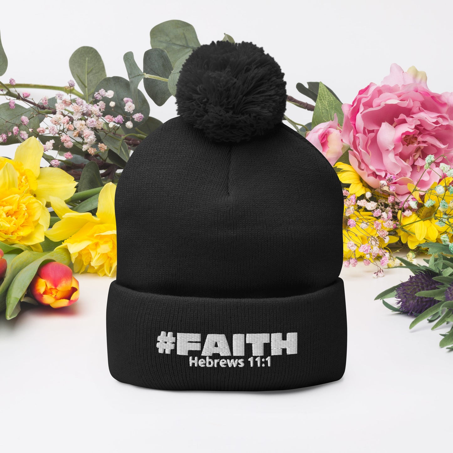 #Faith Pom-Pom Beanie