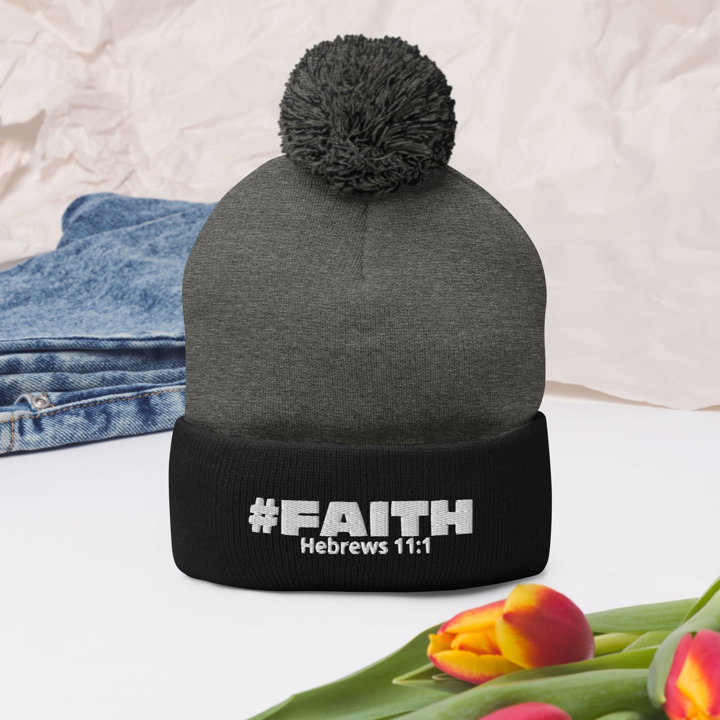 #Faith Pom-Pom Beanie