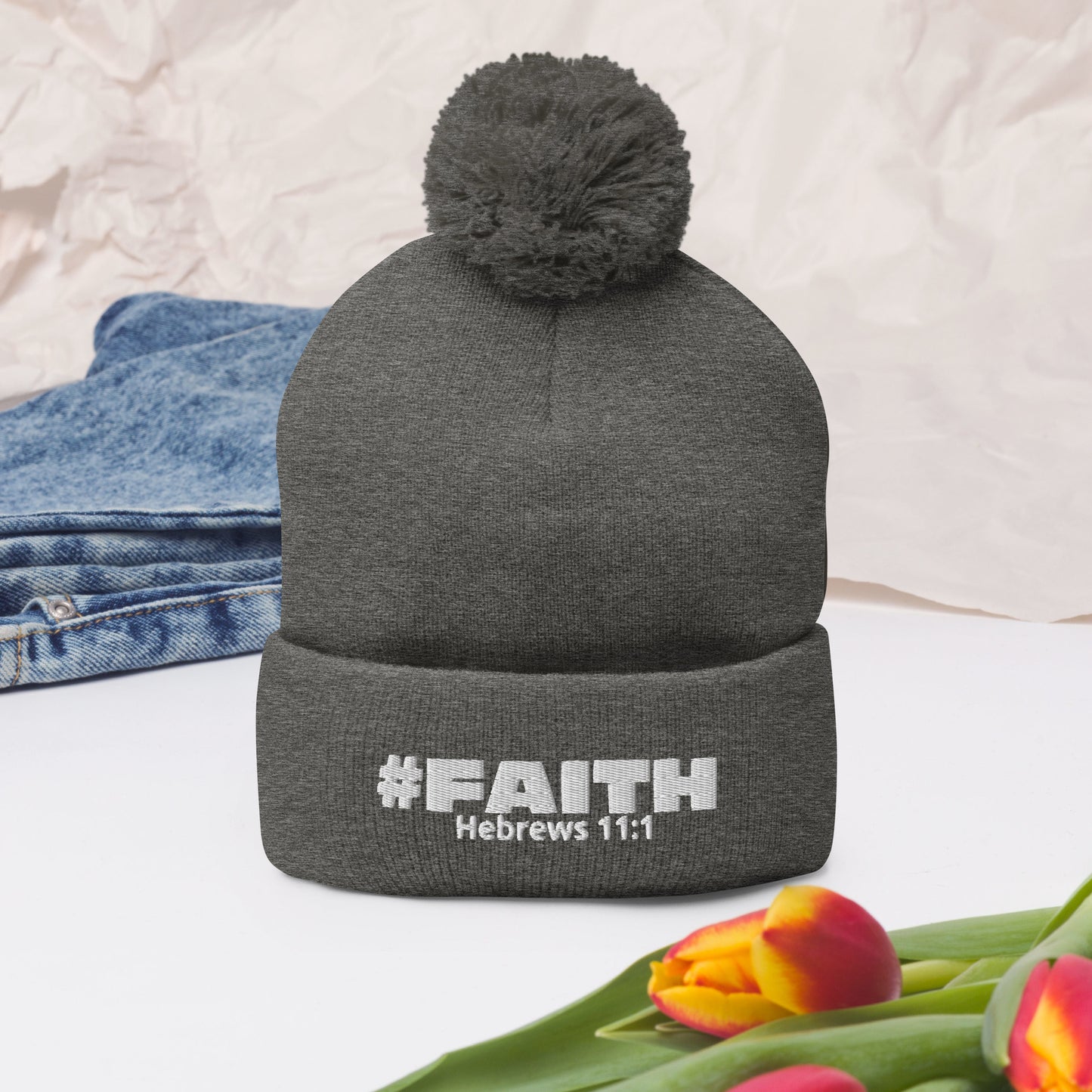 #Faith Pom-Pom Beanie