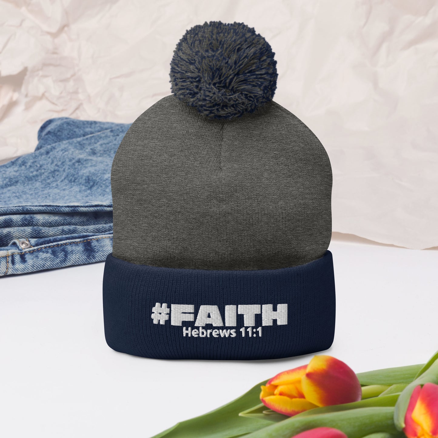 #Faith Pom-Pom Beanie