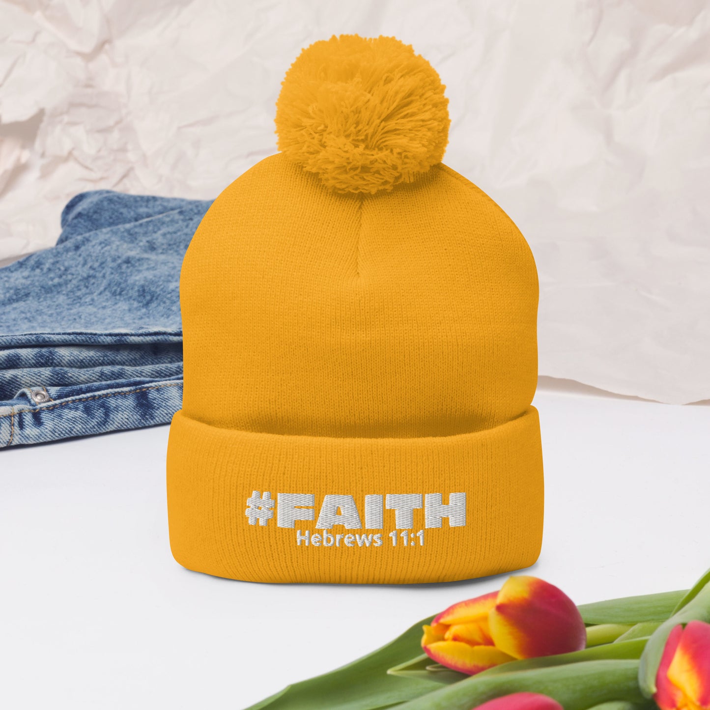 #Faith Pom-Pom Beanie