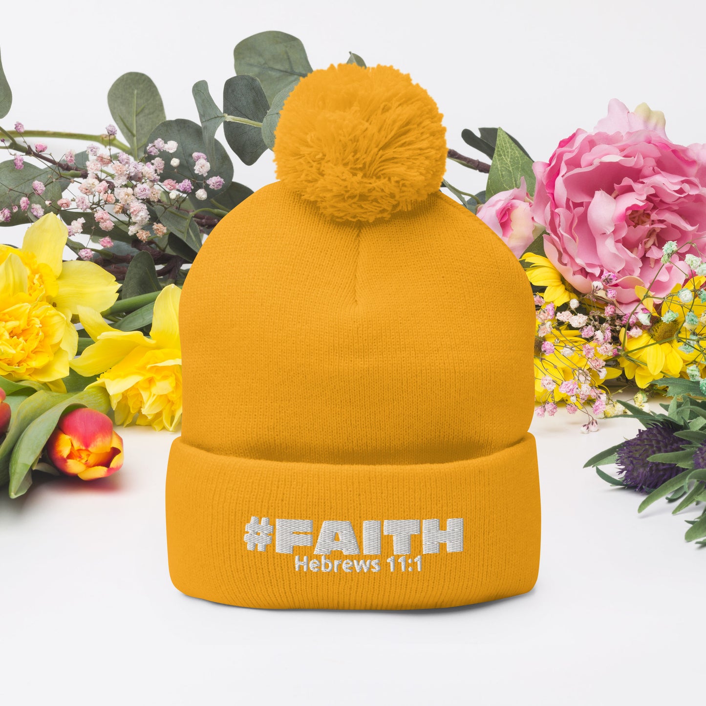 #Faith Pom-Pom Beanie