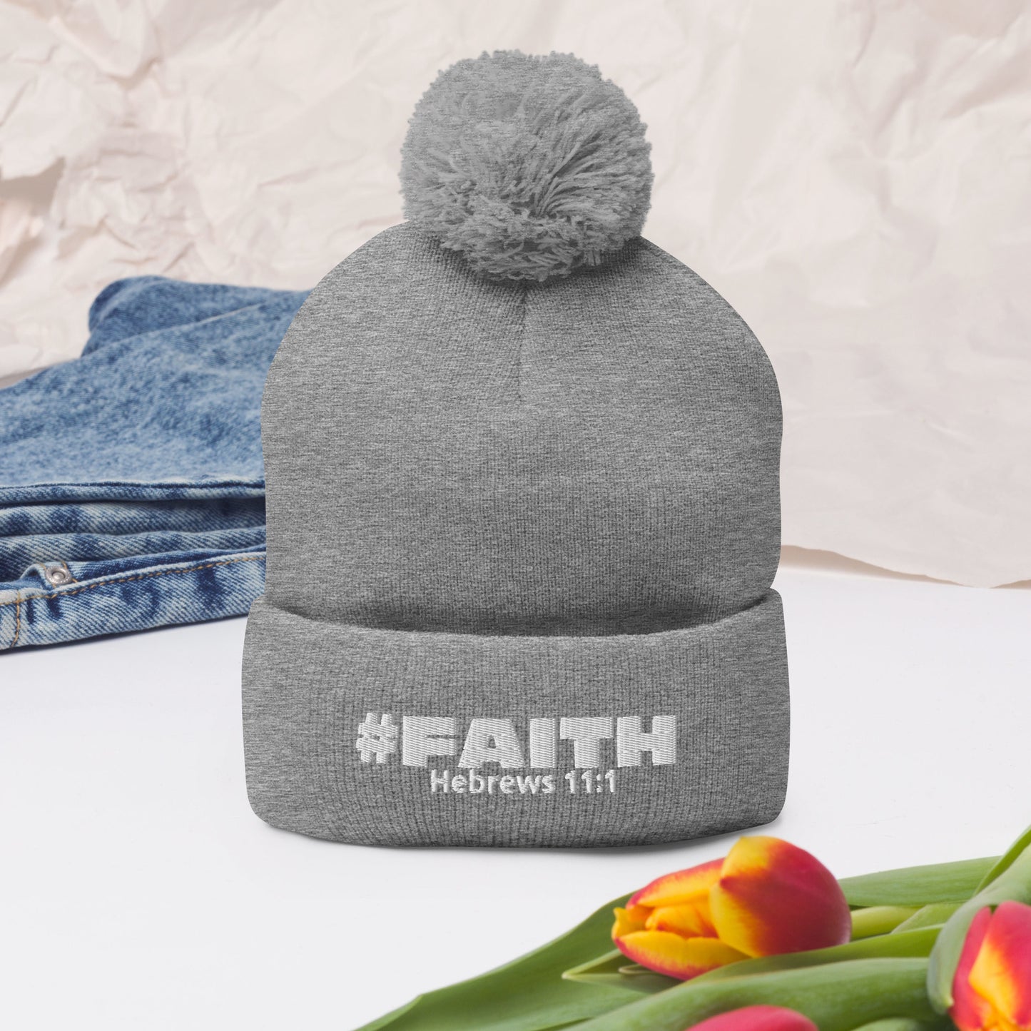 #Faith Pom-Pom Beanie