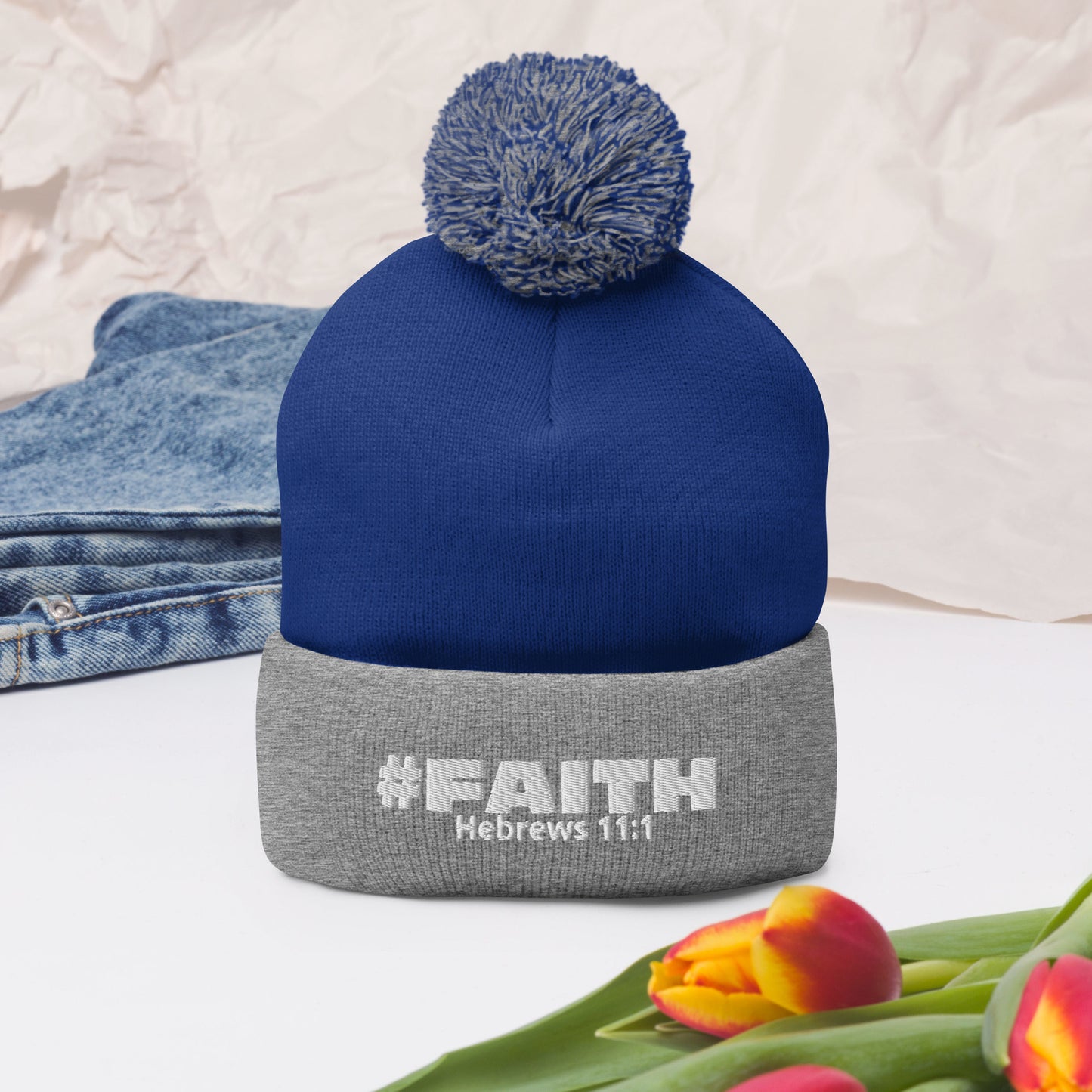 #Faith Pom-Pom Beanie