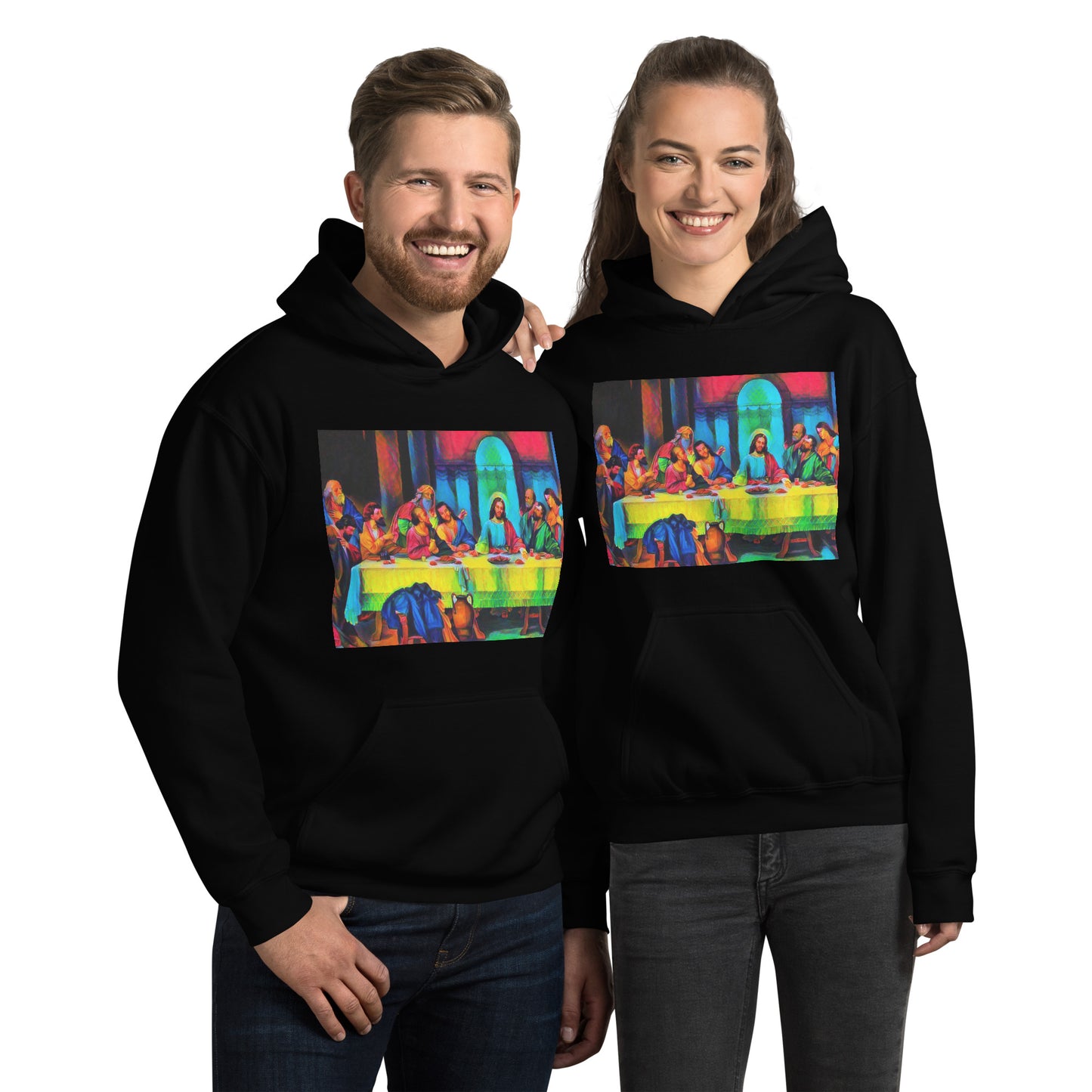 Jesus Watercolor Last Supper Unisex Hoodie