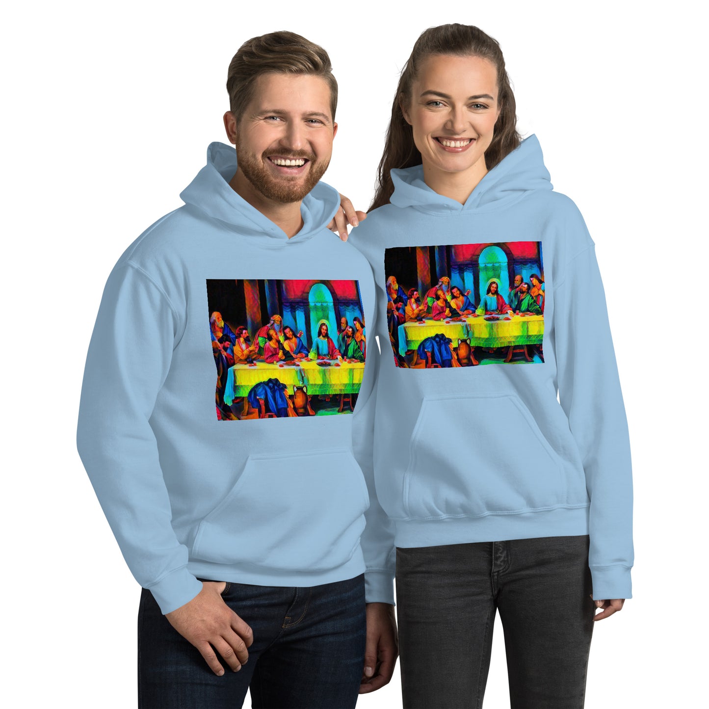 Jesus Watercolor Last Supper Unisex Hoodie