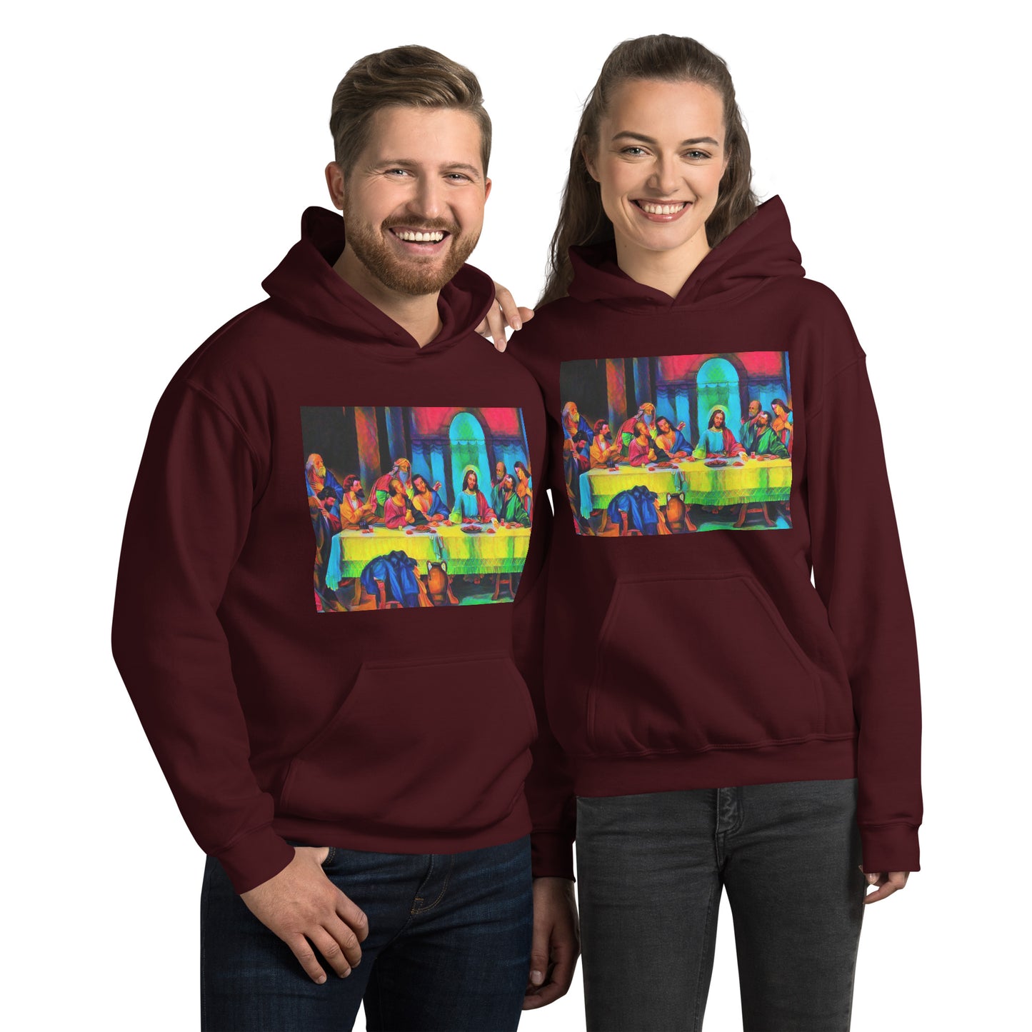 Jesus Watercolor Last Supper Unisex Hoodie