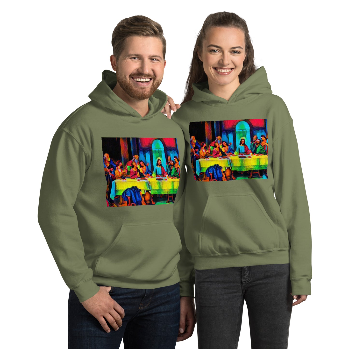 Jesus Watercolor Last Supper Unisex Hoodie