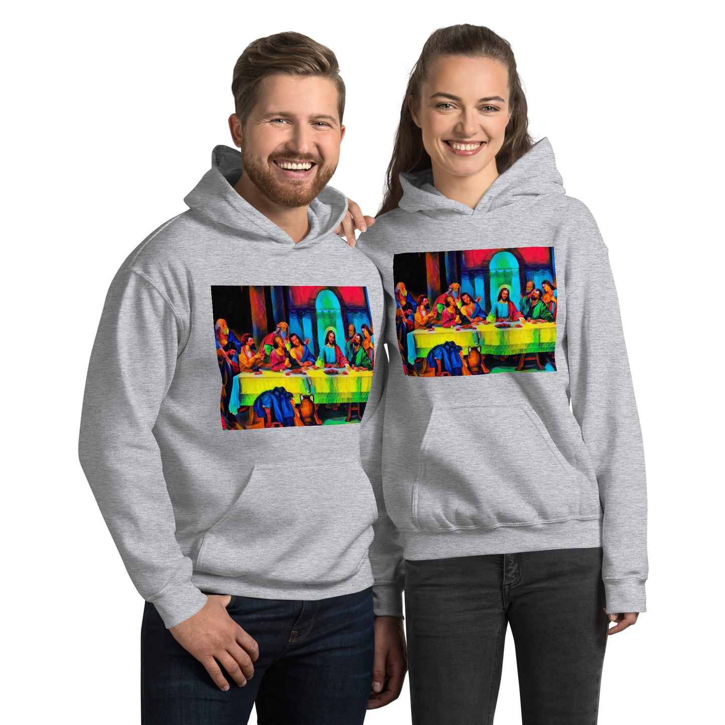 Jesus Watercolor Last Supper Unisex Hoodie