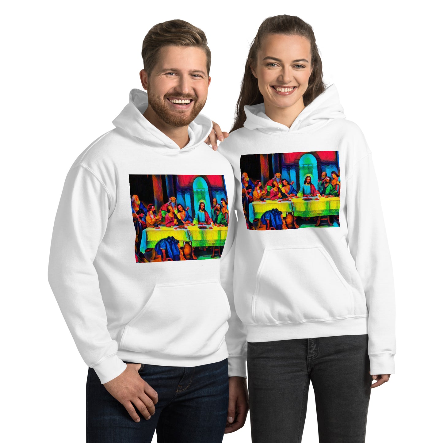 Jesus Watercolor Last Supper Unisex Hoodie