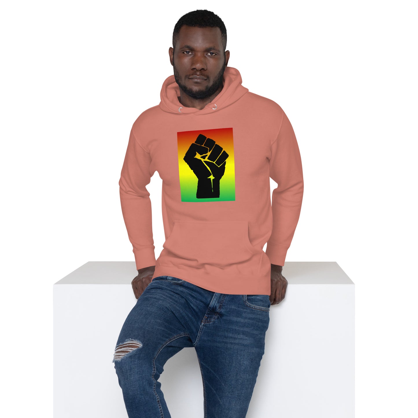 Black Power Pullover Men's Hoodie