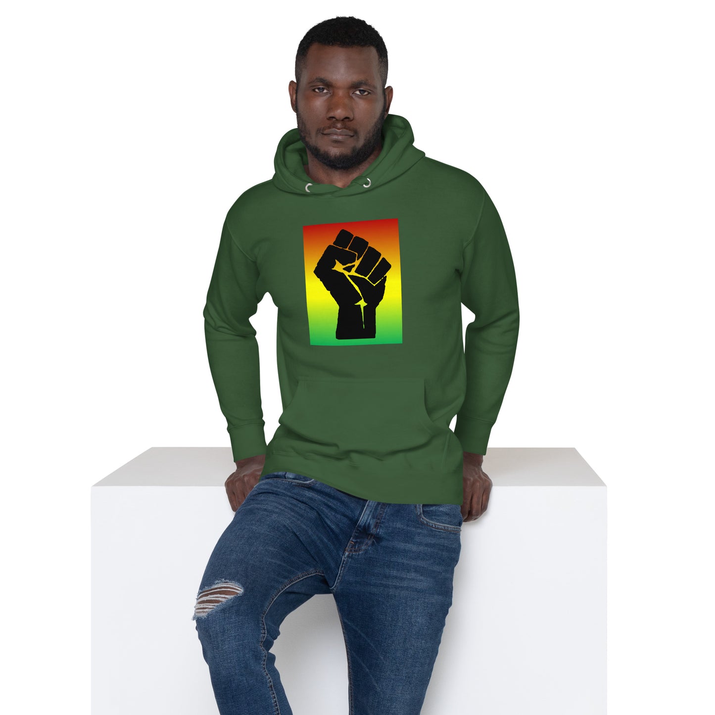 Black Power Pullover Men's Hoodie