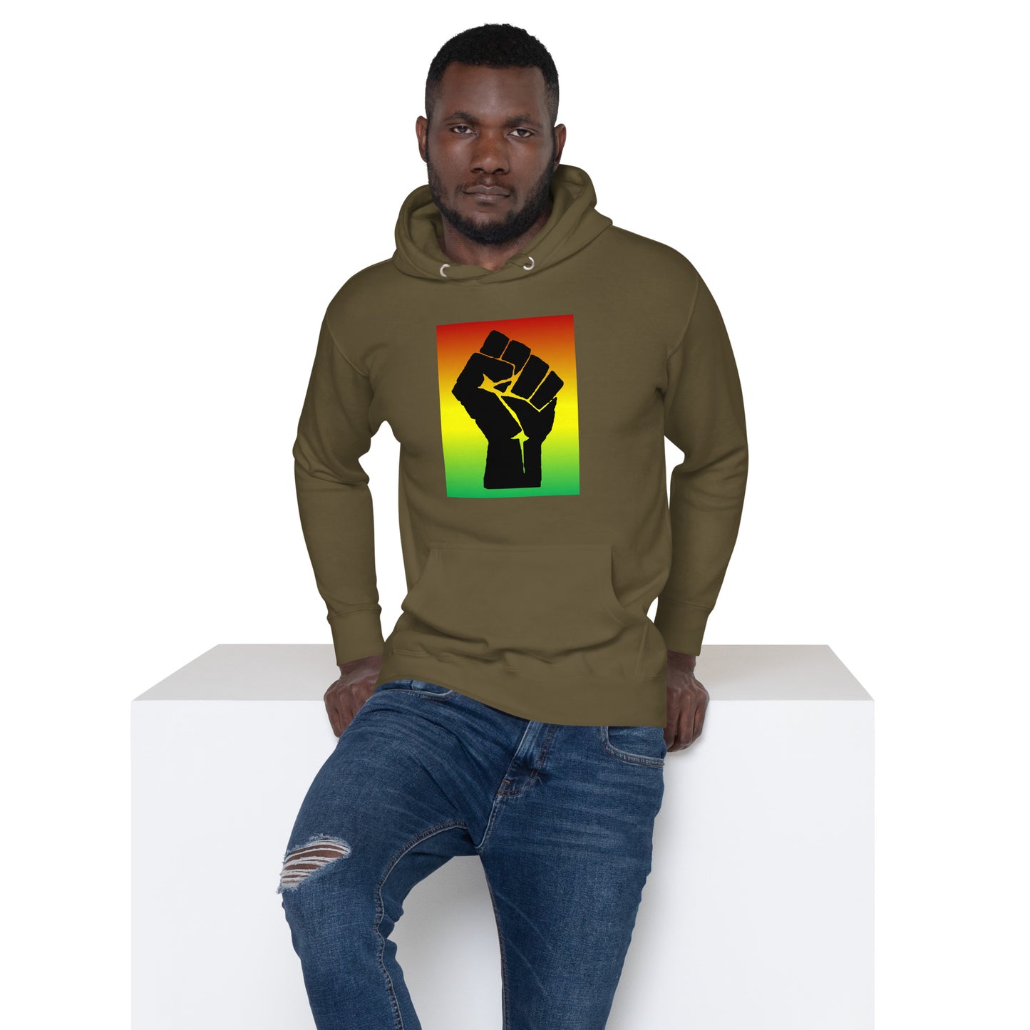 Black Power Pullover Men's Hoodie