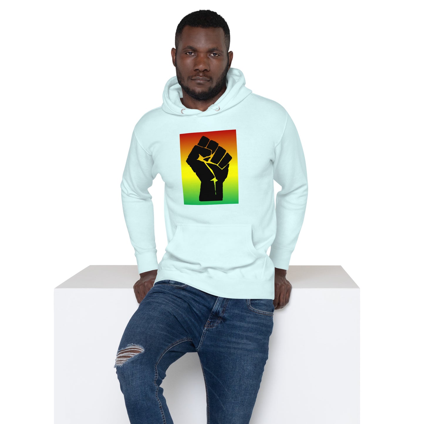 Black Power Pullover Men's Hoodie